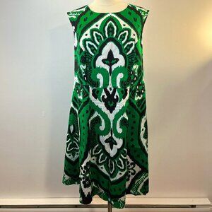 INC International Concepts Women's Green Black Dress - Size 14W